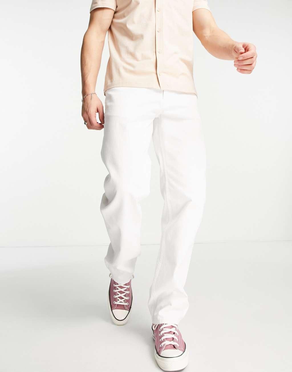 ASOS DESIGN straight leg jeans in white Product Image