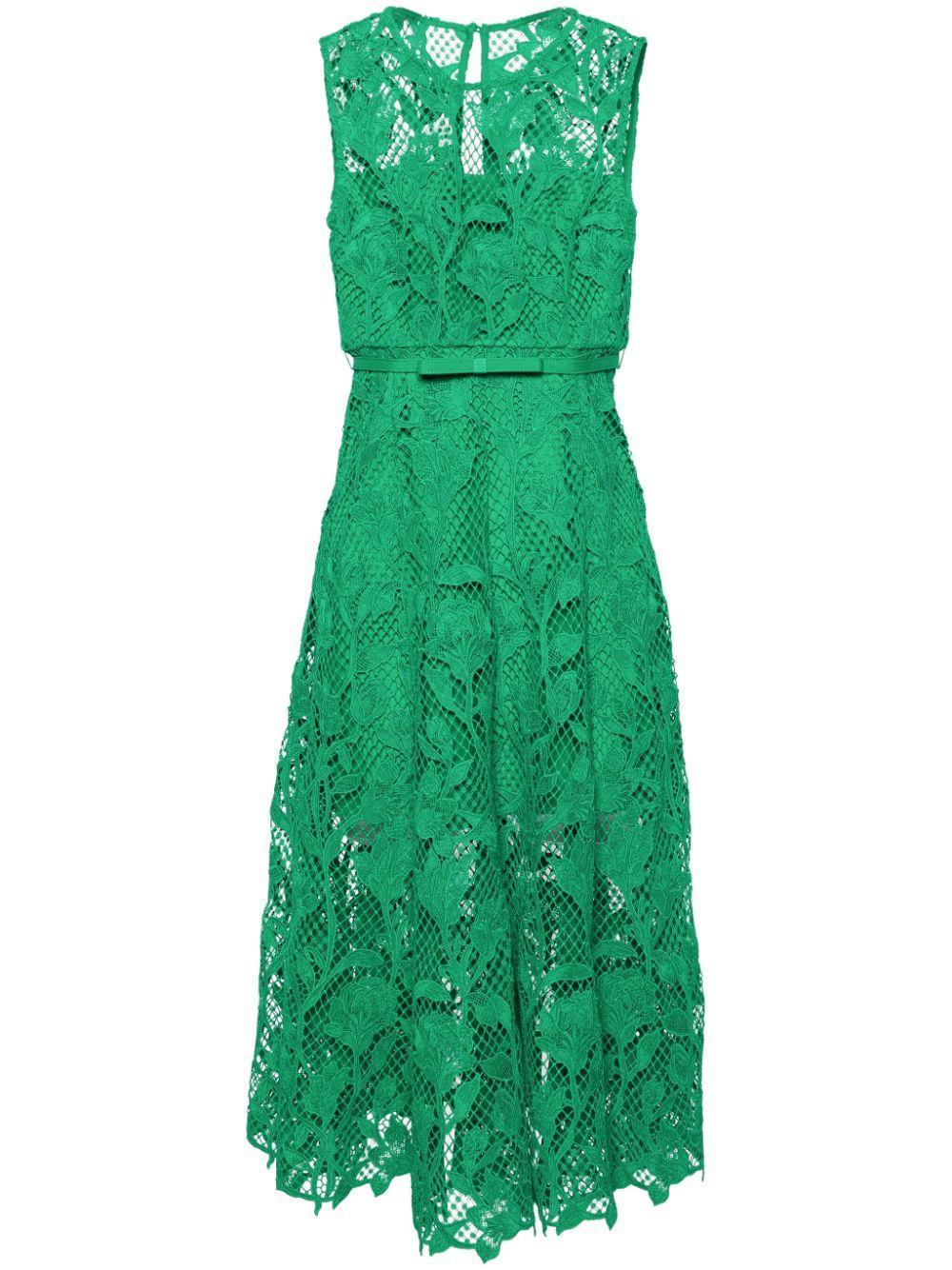 guipure-lace belted dress product image