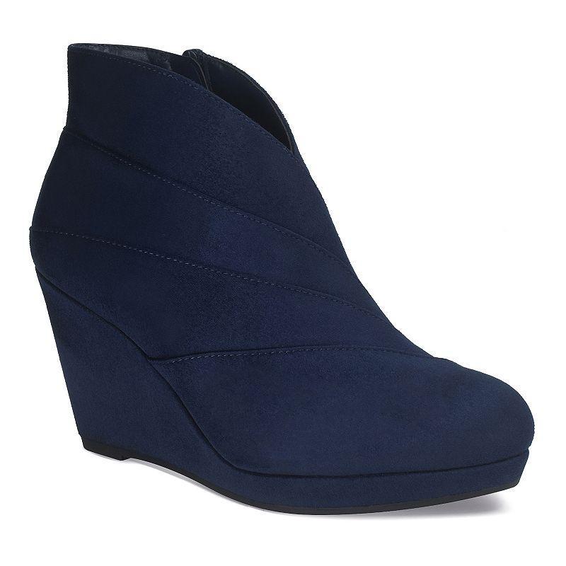 Impo Thorson Womens Platform Wedge Ankle Boots Black Blue Product Image