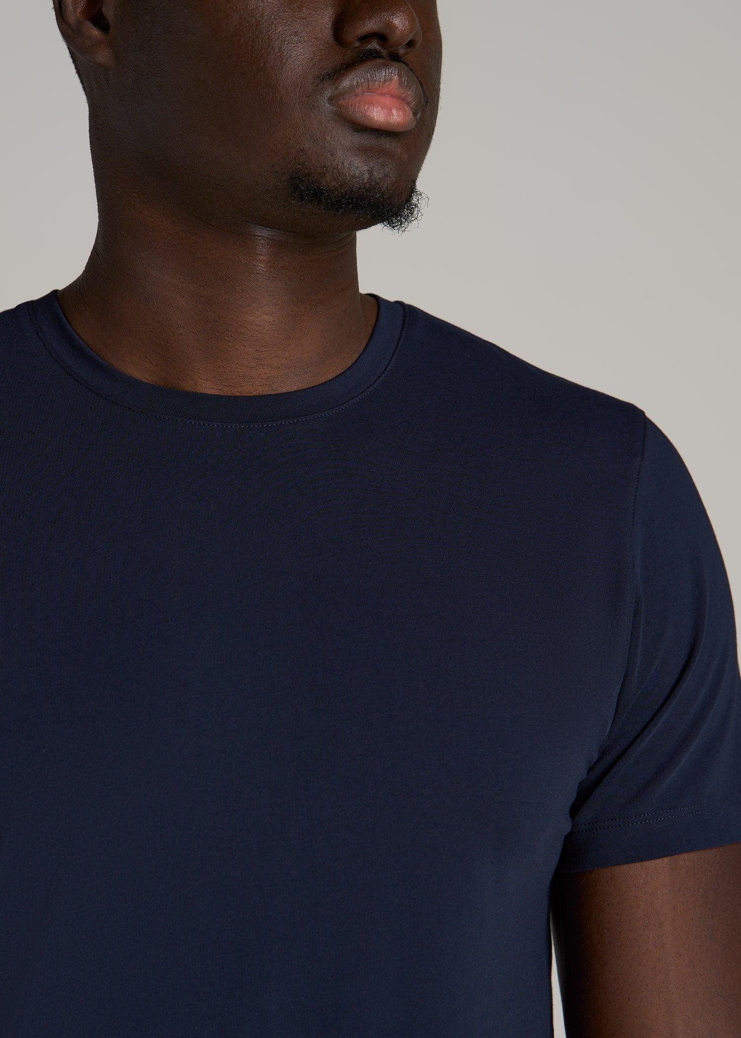 Stretch Cotton MODERN-FIT T-Shirt for Tall Men in True Navy Male Product Image