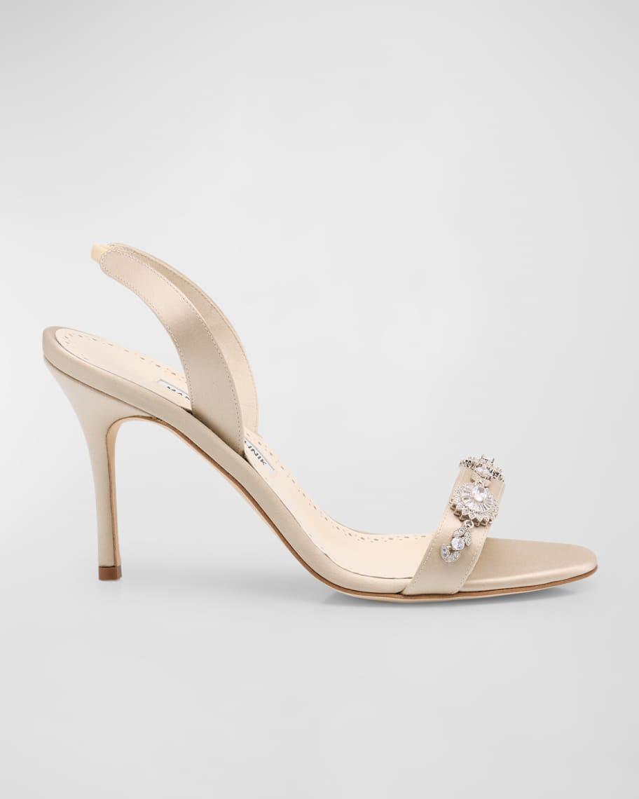 Crystal Satin Halter Sandals Product Image