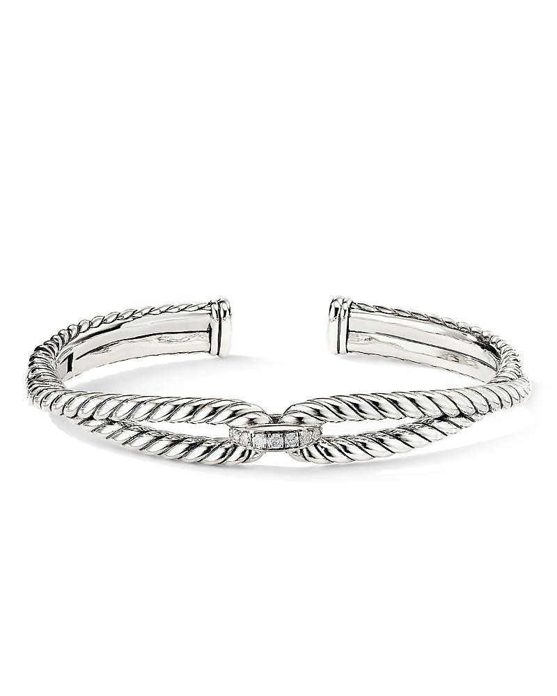 Womens Cable Loop Bracelet with Pav Diamonds Product Image