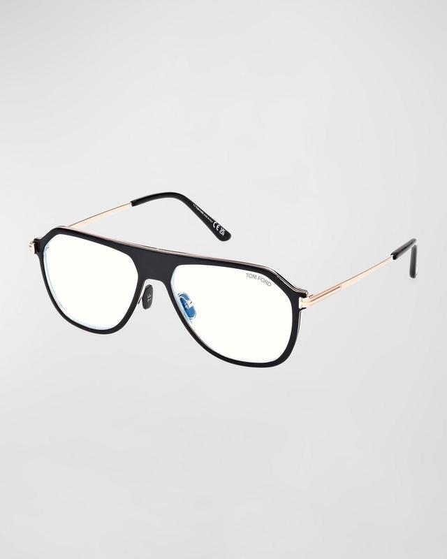 Mens 56MM Blue Block Pilot Glasses Product Image