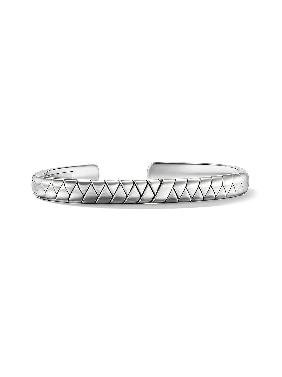 Mens Sterling Silver Wrap Cuff Bracelet Product Image