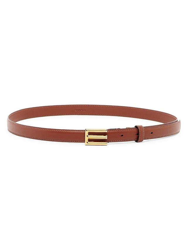 Womens Logo Buckle Leather Belt Product Image