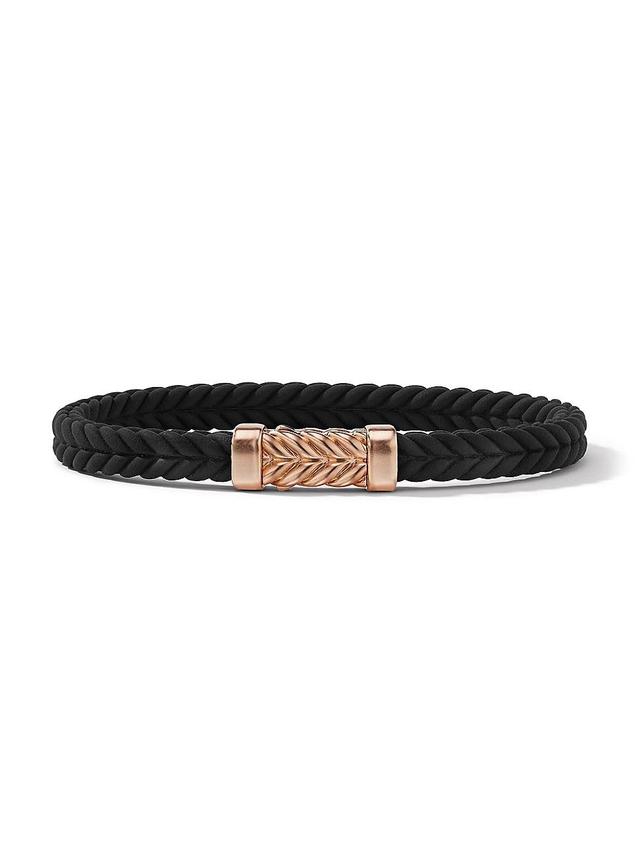 Mens Chevron Bracelet in Black Rubber Product Image