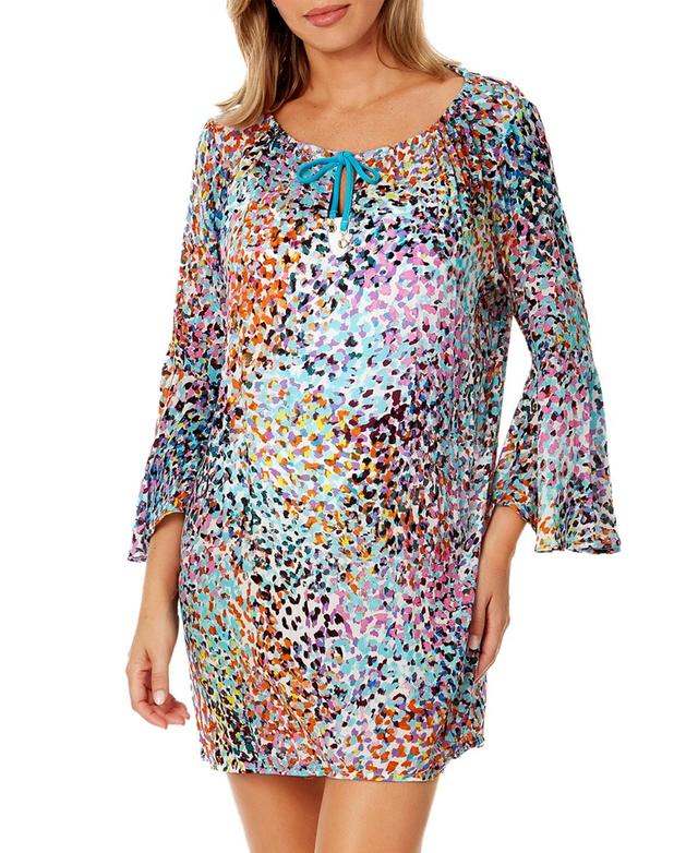 Anne Cole Womens Scoop-Neck Bell-Sleeve Cover-Up Tunic Product Image