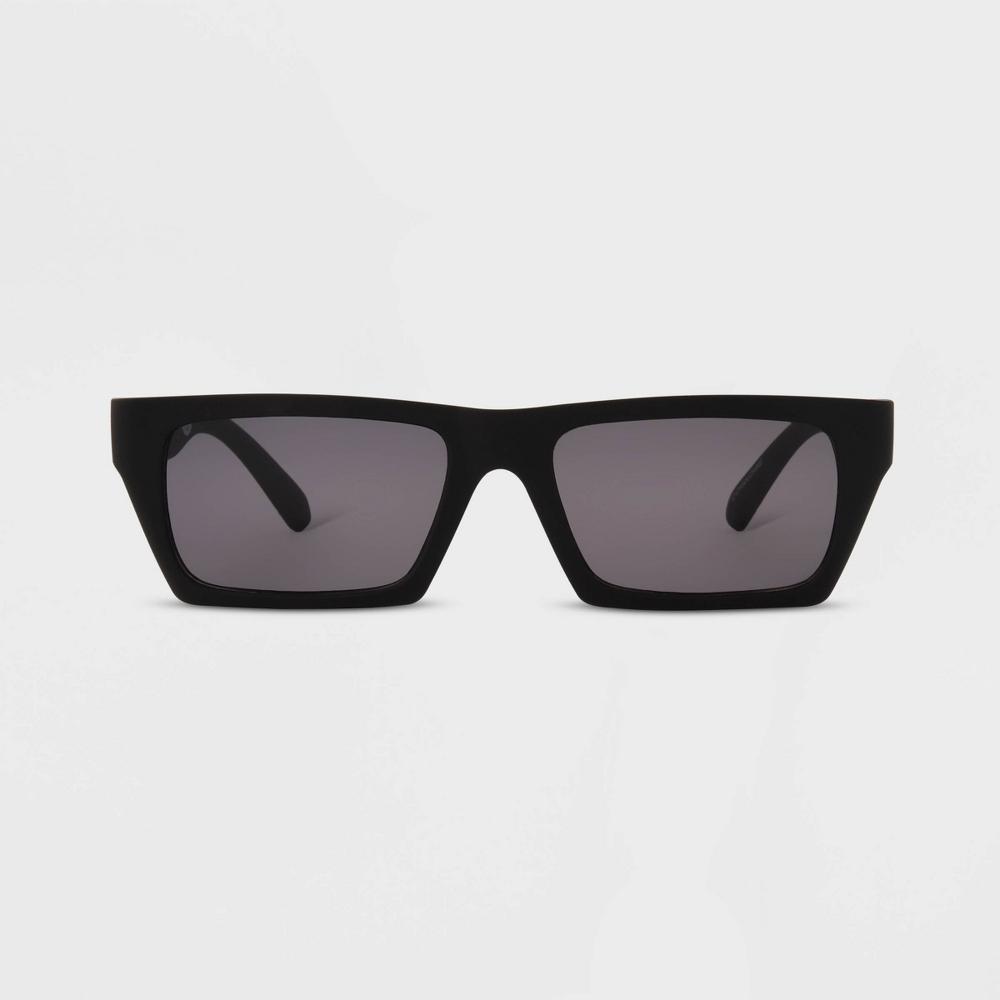 Mens Shiny Plastic Rectangle Sunglasses - Original Use Black Product Image