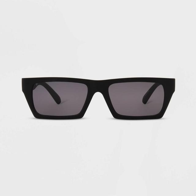 Mens Shiny Plastic Rectangle Sunglasses - Original Use Black Product Image