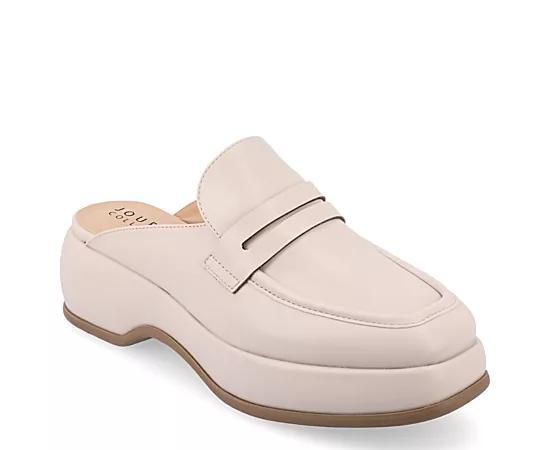 Womens Journee Collection Tru Comfort Foam Antonina Slip On Mule Platform Flats Ivory Product Image