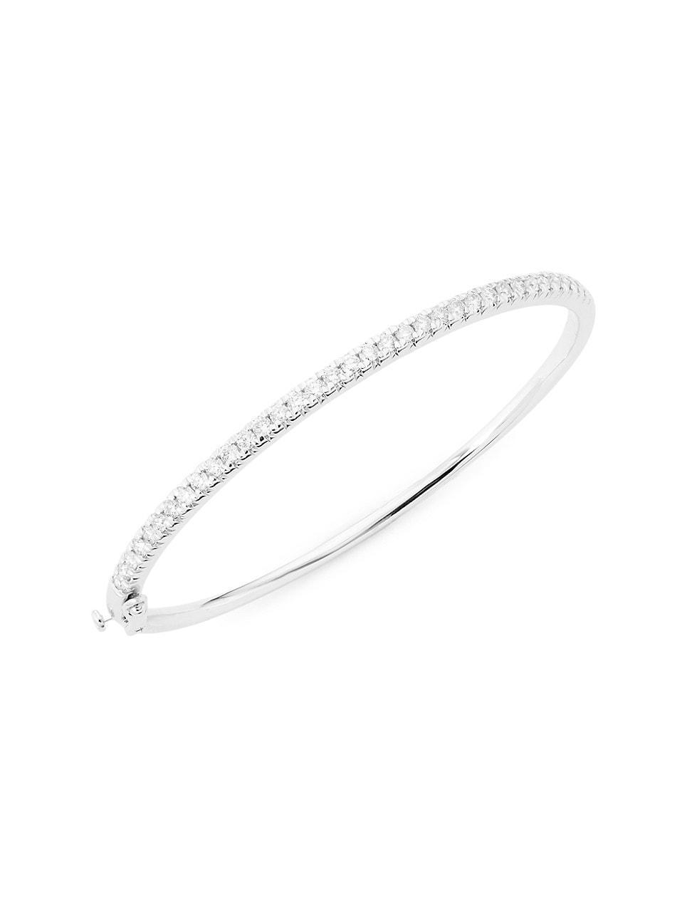 Womens 14K White Gold & 1.50 TCW Diamond Bangle Product Image