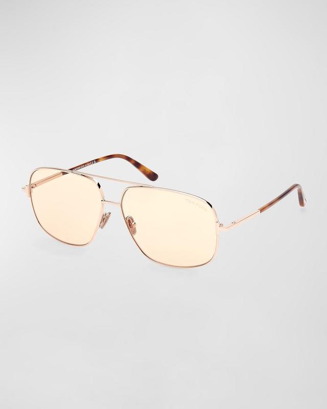 Mens Tex Double-Bridge Metal Aviator Sunglasses Product Image