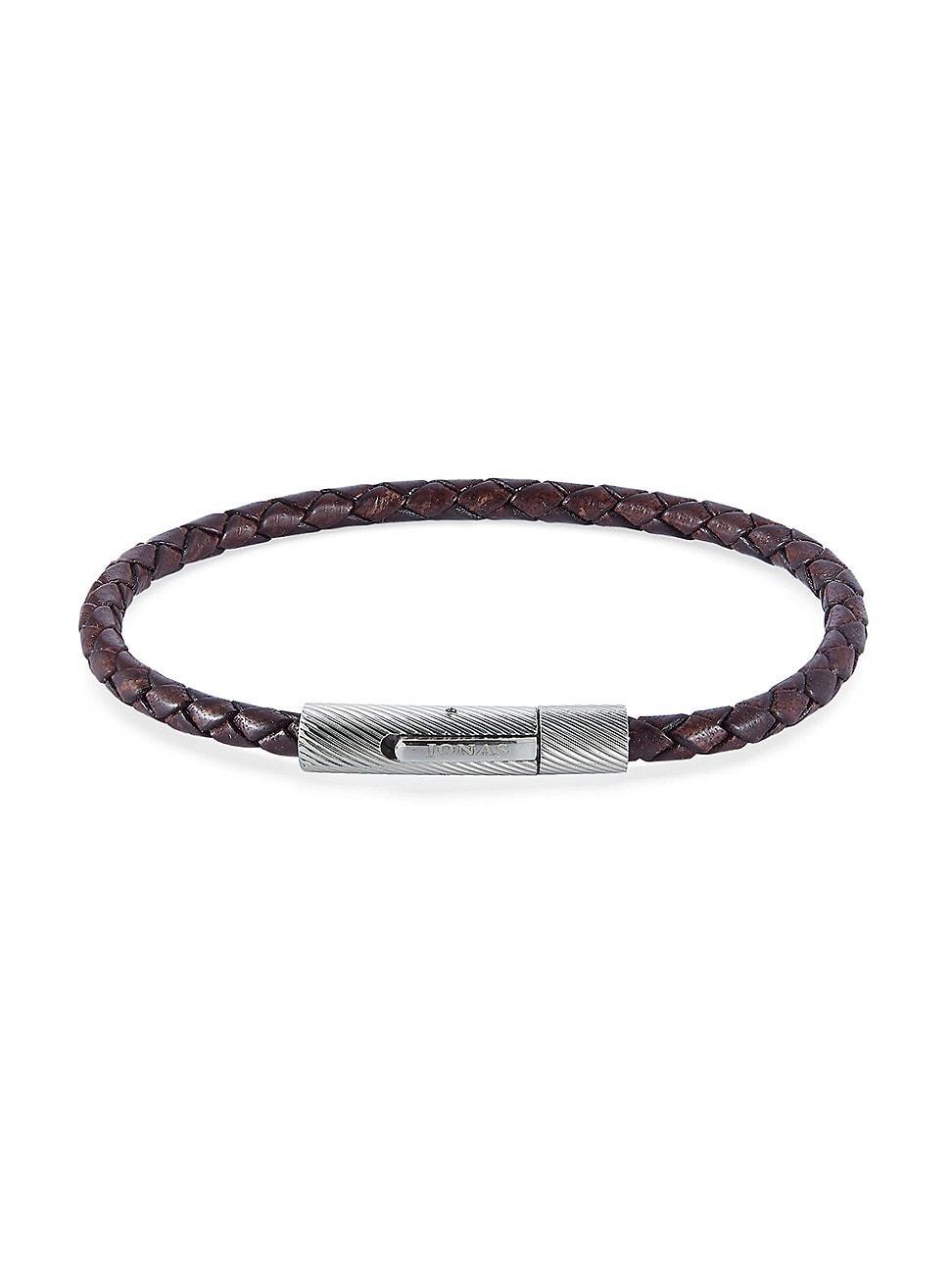 Mens Village Single Row Leather Bracelet Product Image