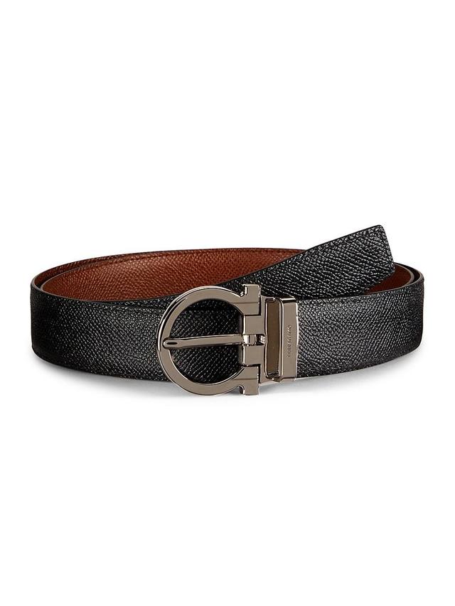 Men's Reversible Leather Gancio-Buckle Belt Product Image