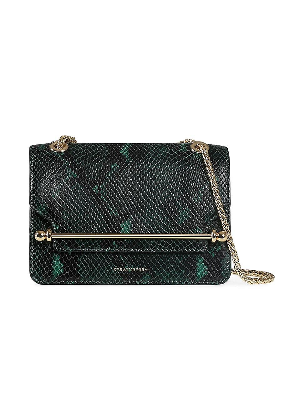 Womens Mini East/West Snake-Embossed Leather Shoulder Bag Product Image