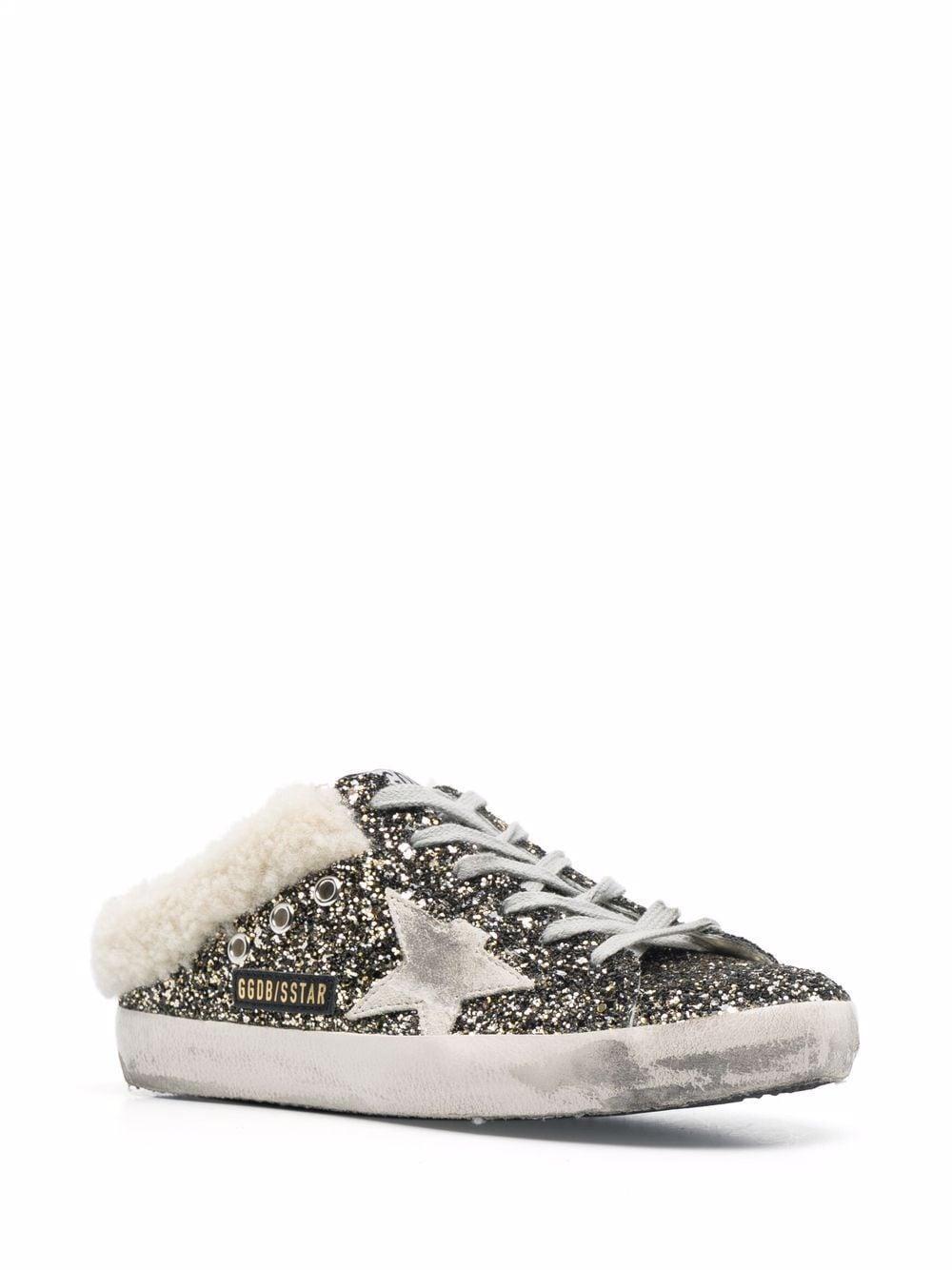 GOLDEN GOOSE Super-star Sabot Glitter Upper Suede Star Shearling Lining In Default Title Product Image