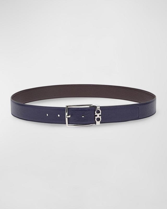 Ferragamo Mens Gancini Keeper Reversible Leather Belt Product Image