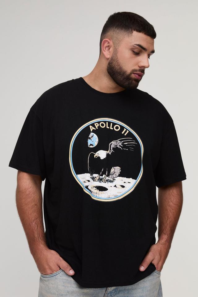 Plus Oversized Nasa Eagle Moon License T-Shirt | boohooMAN USA Product Image