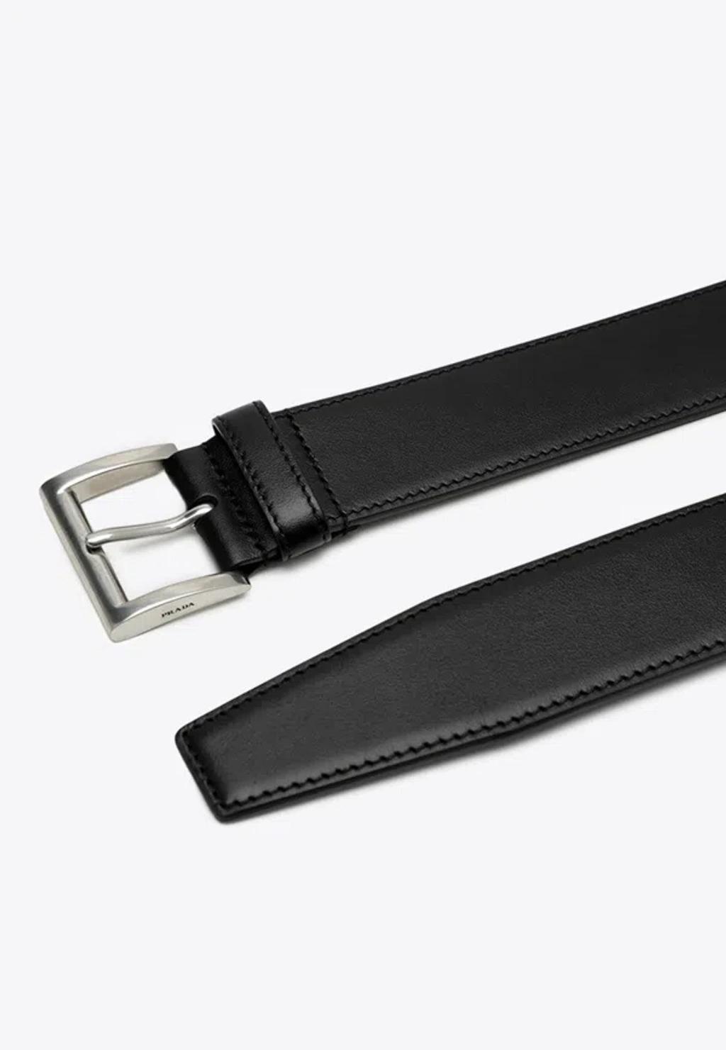 Black Leather Belt Women Product Image