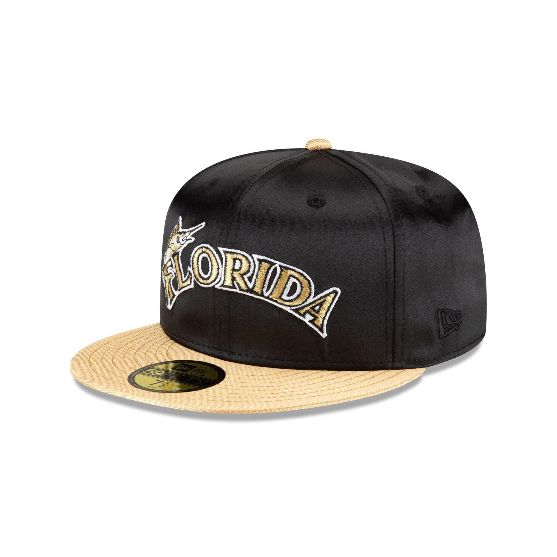 Miami Marlins Metallic Gold 59FIFTY Fitted Hat Male Product Image