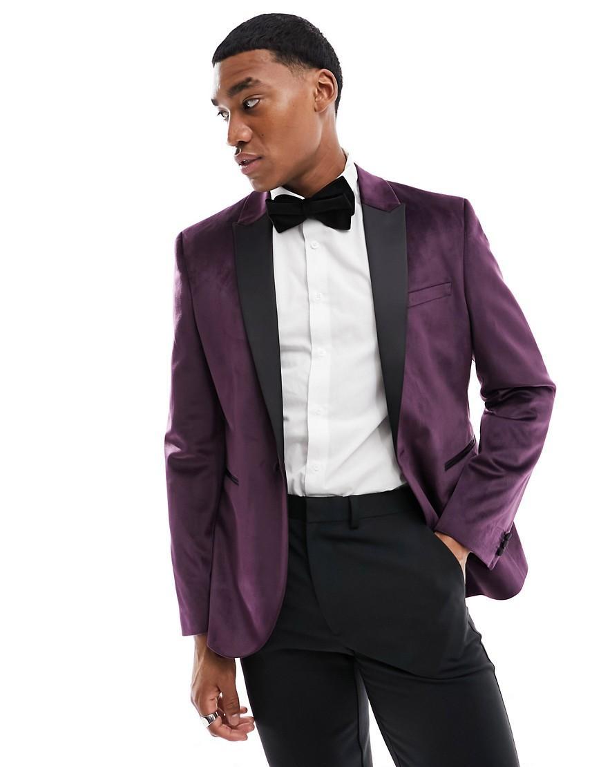 ASOS DESIGN skinny velvet blazer Product Image