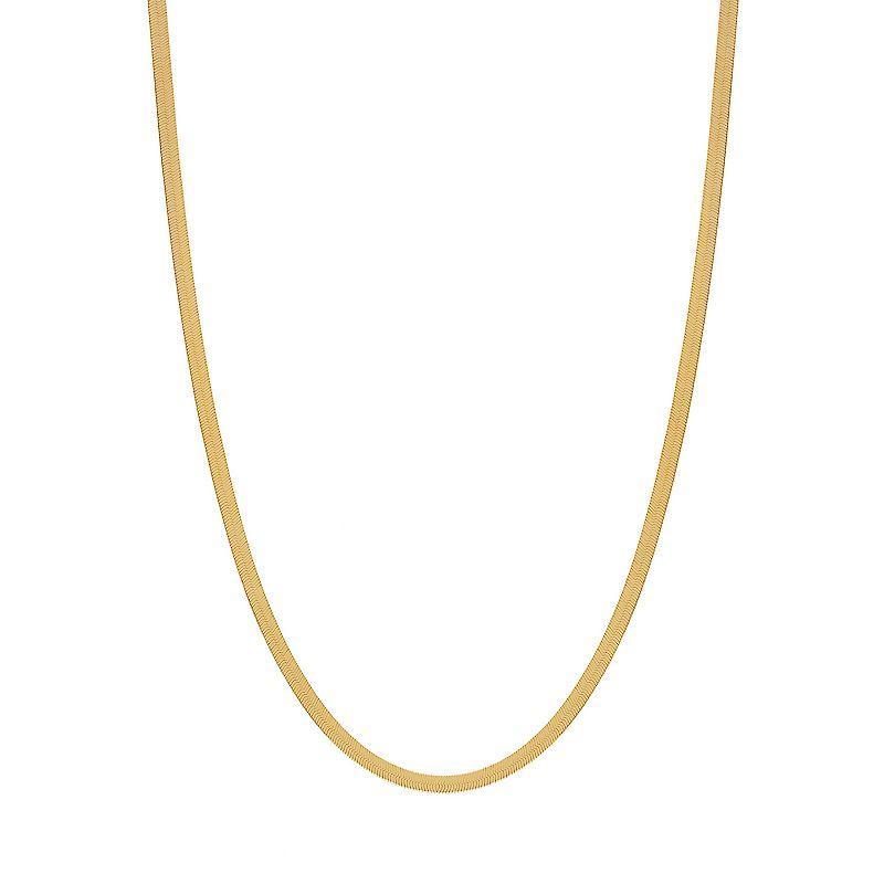 Jordan Blue 10k Gold 2.4 mm Smooth Herringbone Necklace, Womens Yellow Product Image