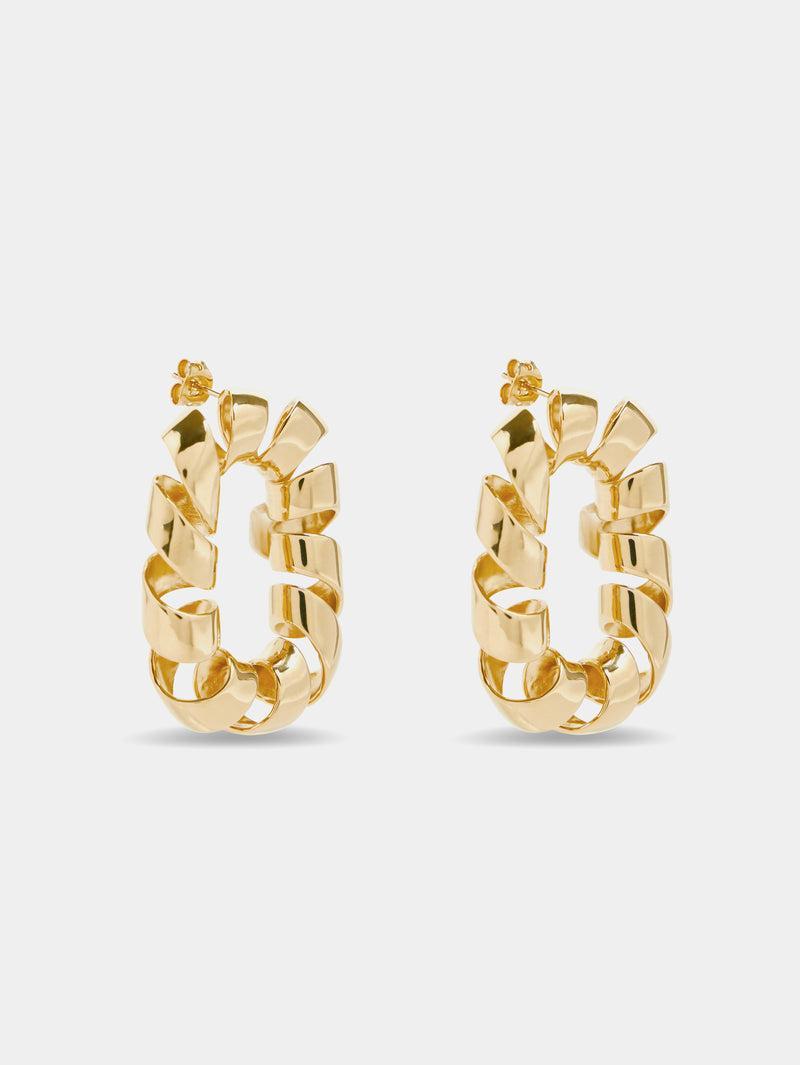 Gold XL Link twist earrings Product Image