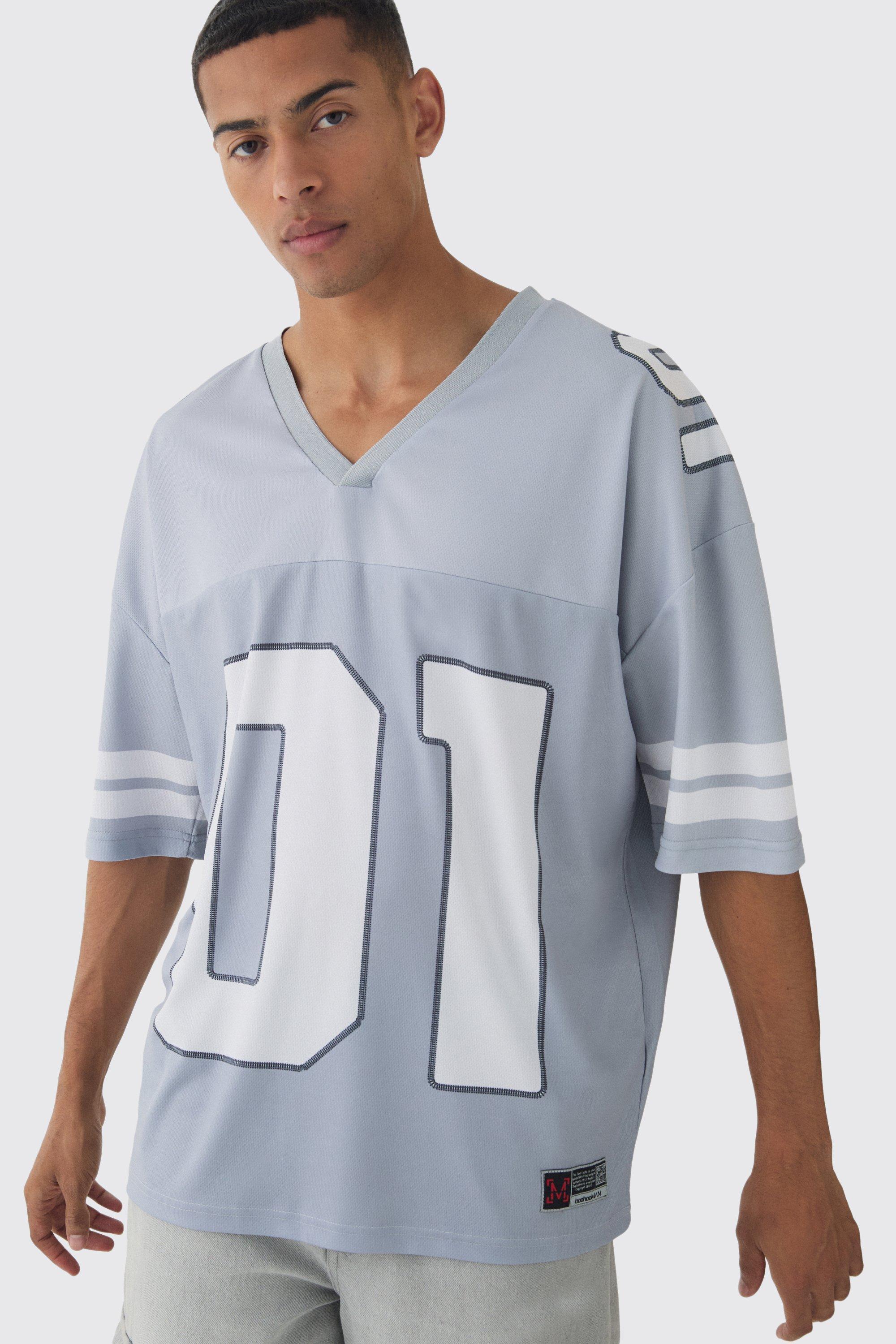 Oversized Varsity Mesh Top | boohooMAN USA Product Image