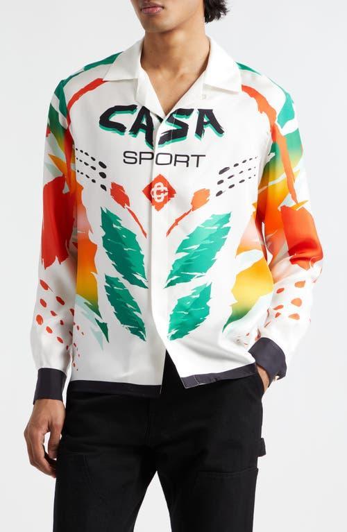 Mens Silk Motocross-Print Camp Shirt Product Image