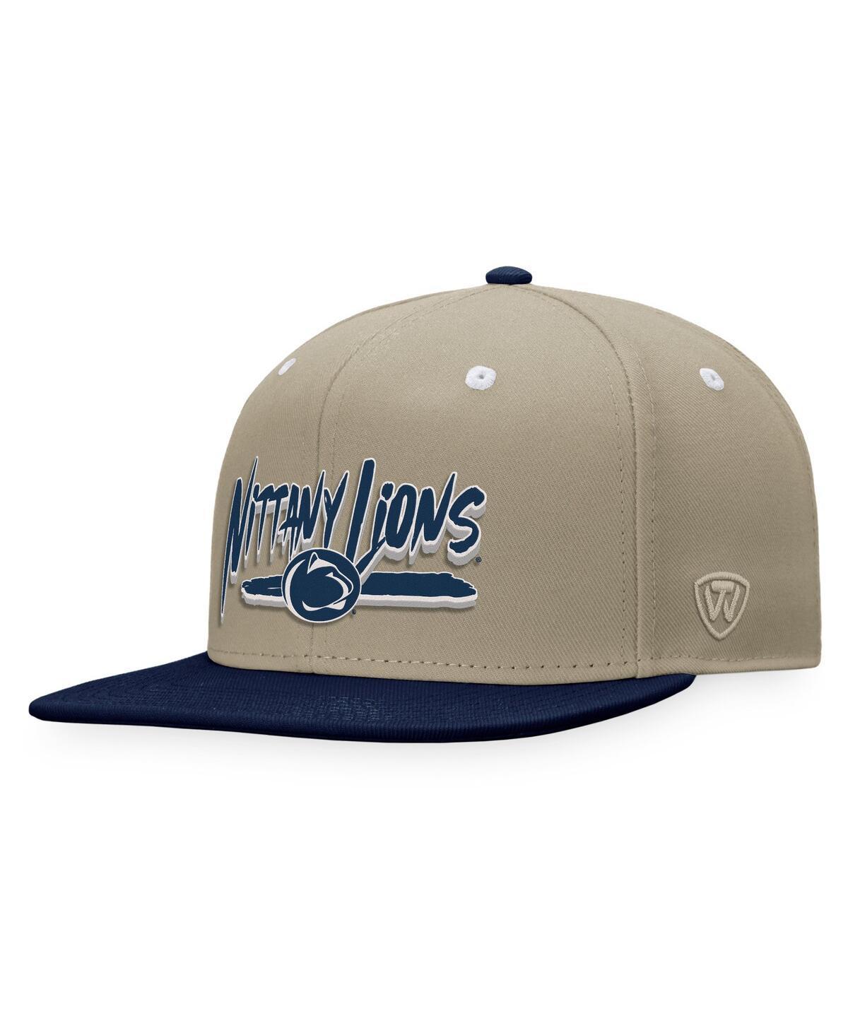 Mens Top of the World Khaki/Navy Penn State Nittany Lions Land Snapback Hat Product Image