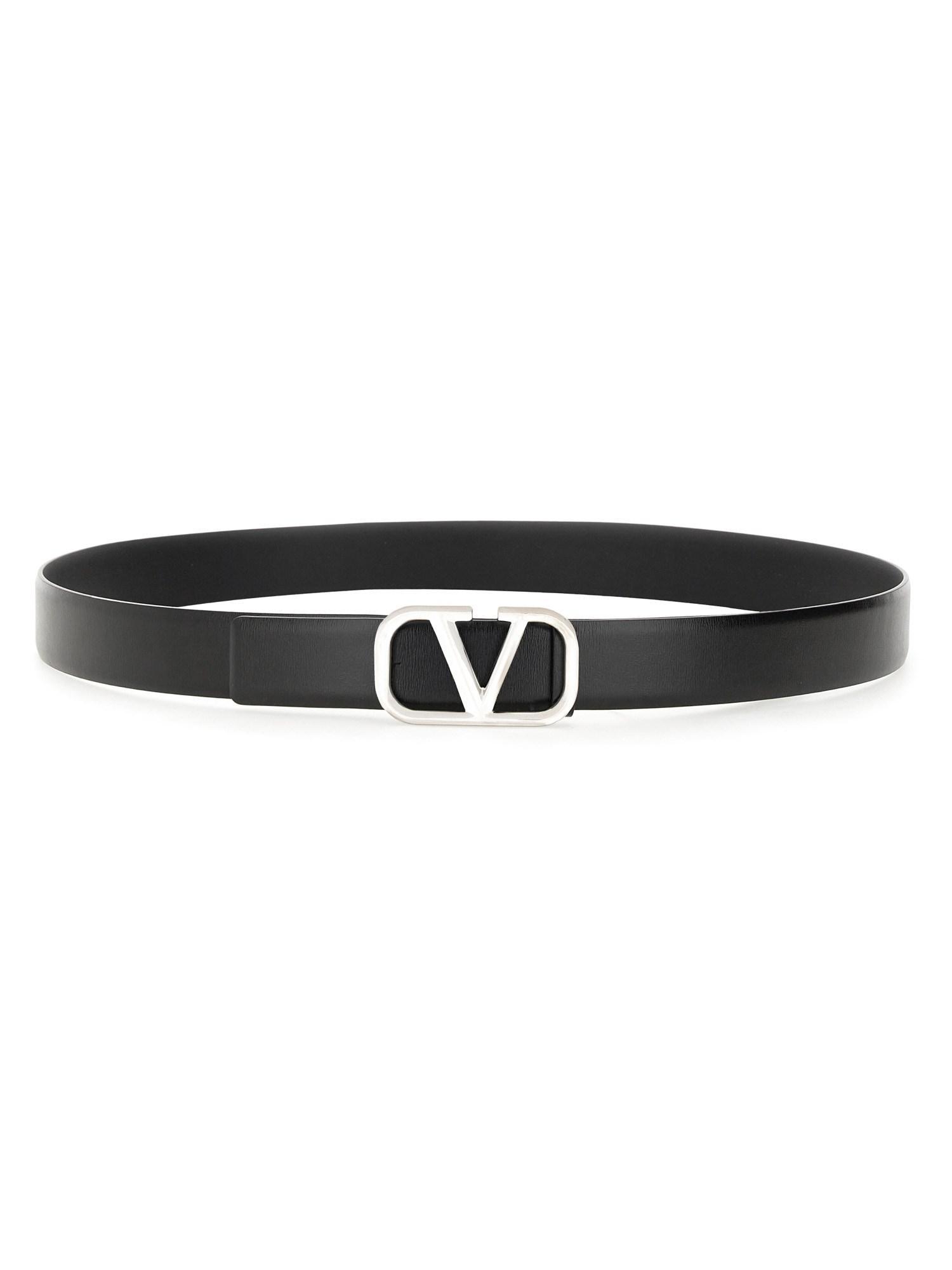 VALENTINO GARAVANI Men's Vlogo Signature Buckled Belt In Black Product Image