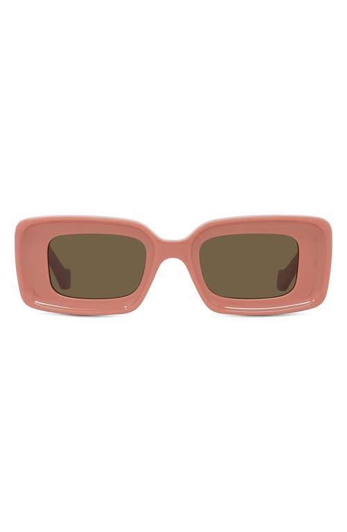 Men's Anagram 46mm Rectangular Sunglasses In Shiny Pink Brown Product Image