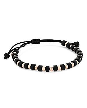 Alberto Milani Mens 18K Rose Gold & Onyx Beaded Bracelet Product Image