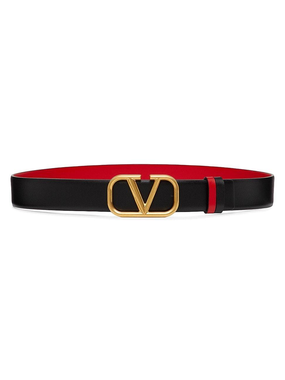 Womens Reversible VLogo Signature Belt in Glossy Calfskin 30MM Product Image