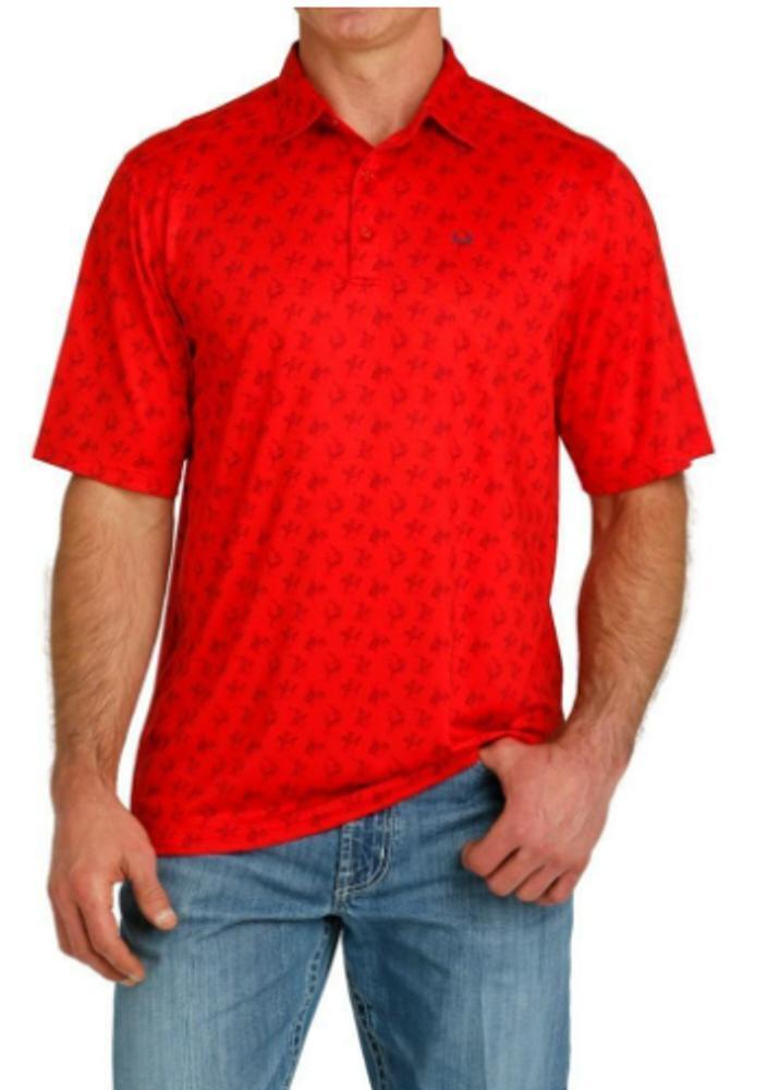 Cinch® Men's S/S Red Bronc Print ArenaFlex Polo Product Image