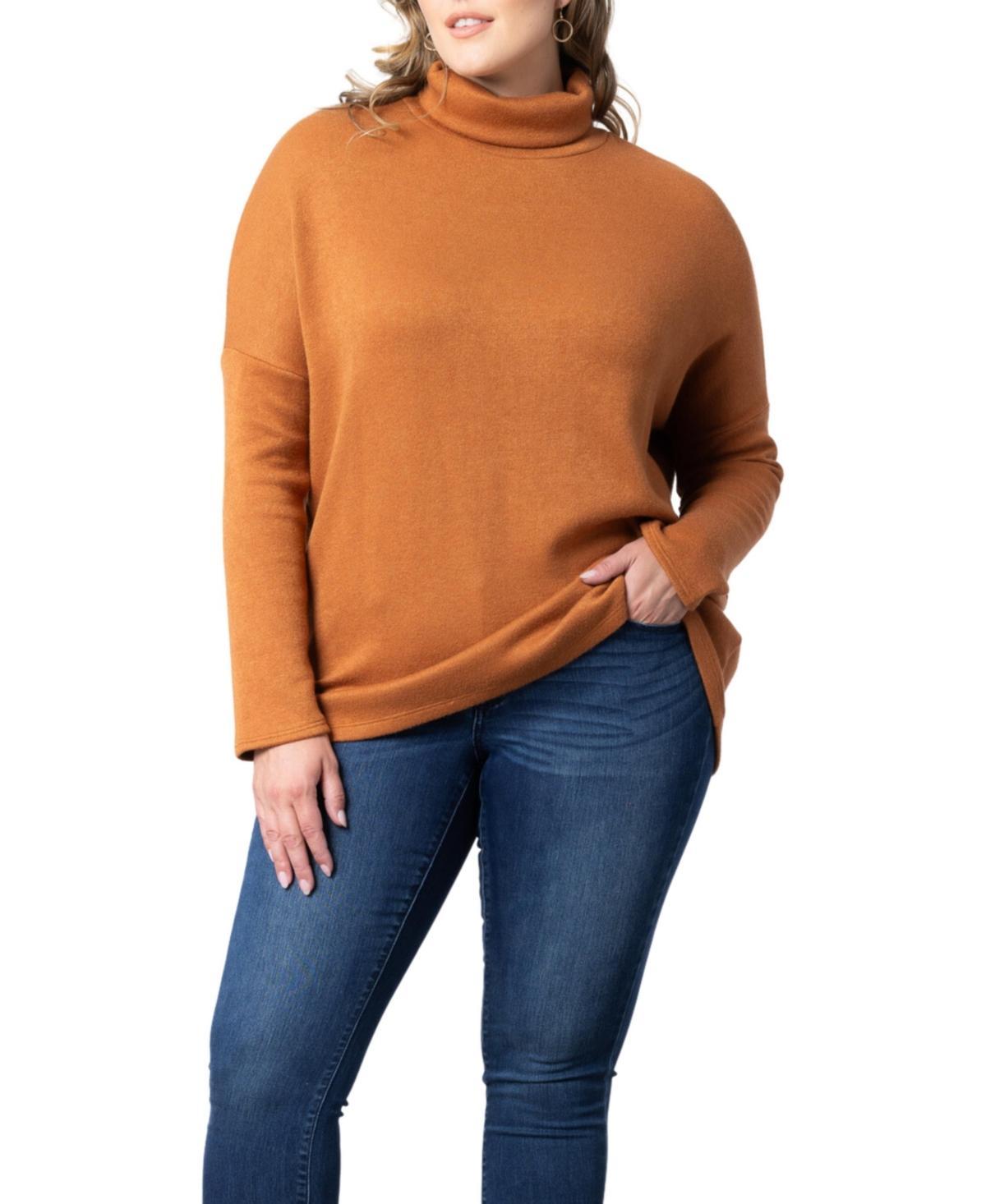 Womens Plus Size Paris Turtleneck Tunic Sweater Product Image