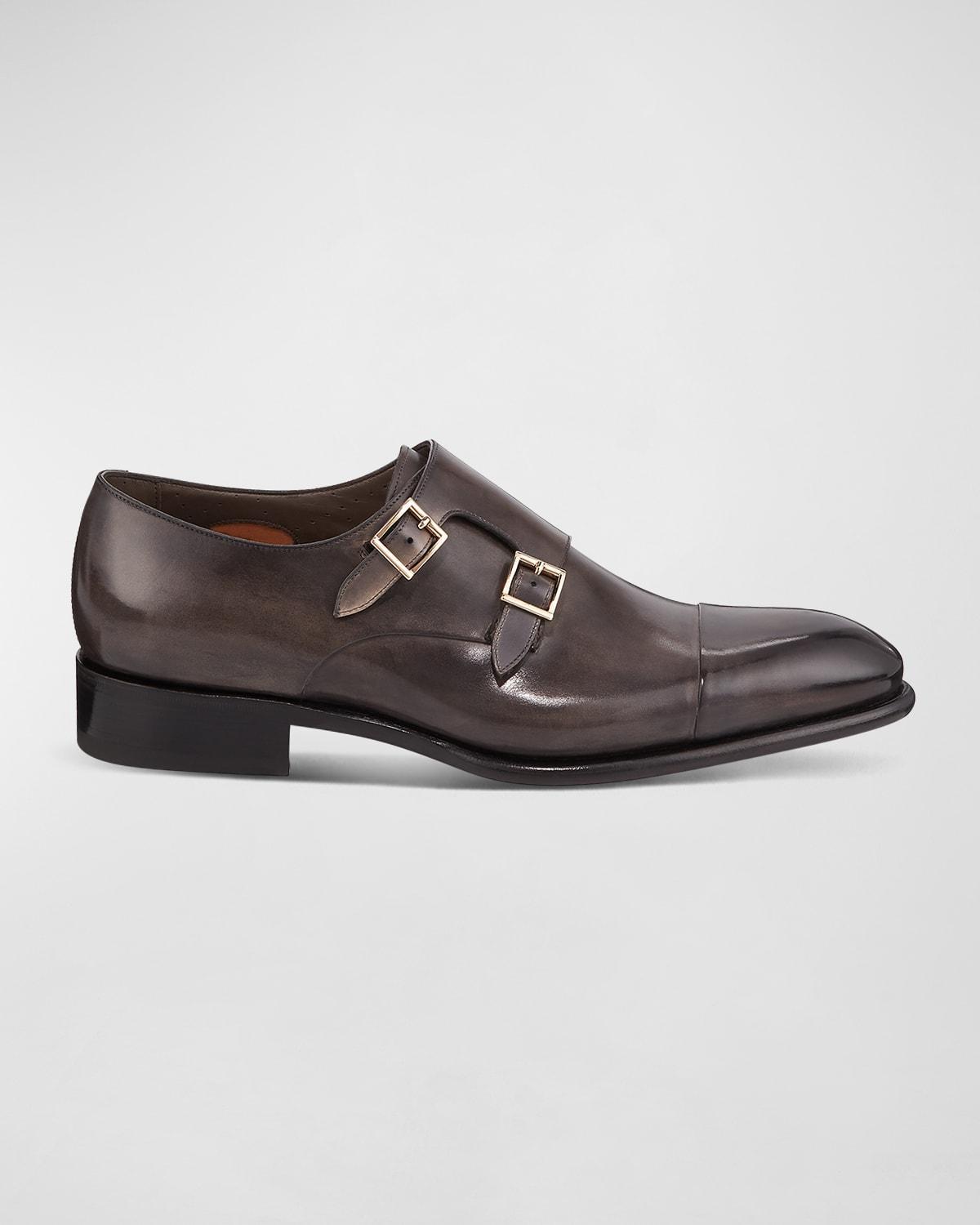 Mens Ira Leather Double-Monk Loafers Product Image