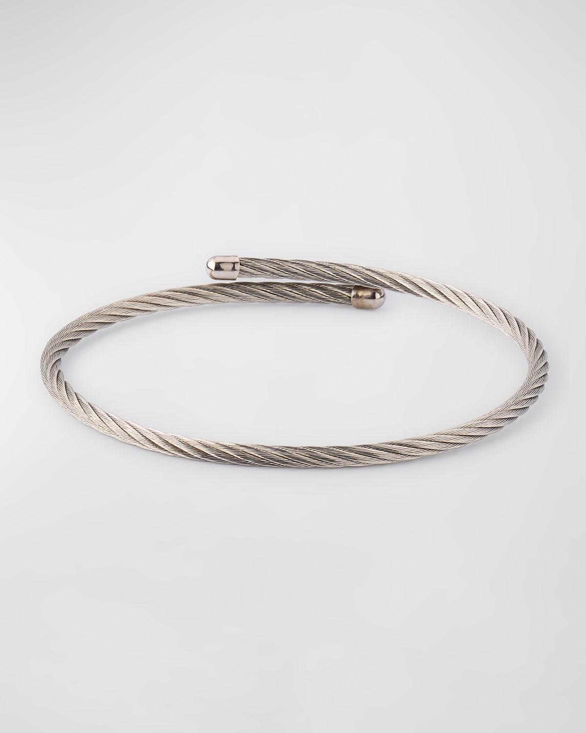 Mens Cable Adjustable Stainless Steel Bracelet Product Image