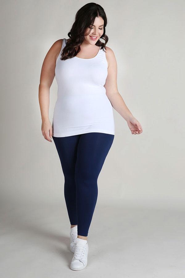 Easily Styled Seamless Tank in White Curves Product Image