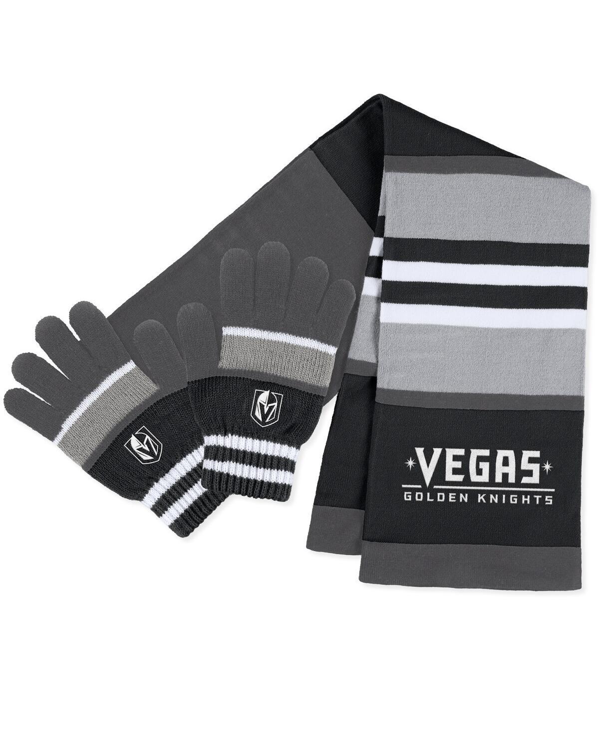 Womens Wear by Erin Andrews Vegas Golden Knights Stripe Glove and Scarf Set Product Image