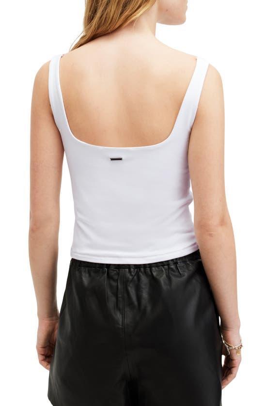 Anie Square Neck Crop Tank In White Product Image