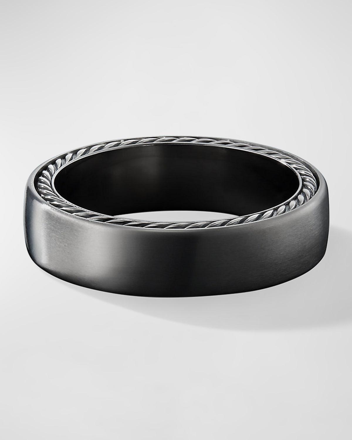 Mens Streamline Band Ring in Titanium, 6mm Product Image