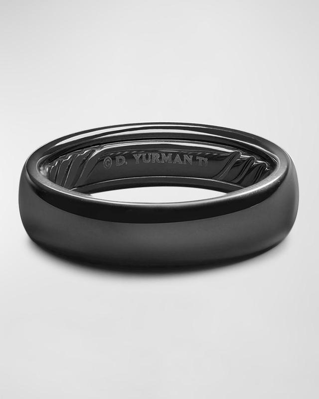 Mens DY Classic Band Ring in Black Titanium Product Image