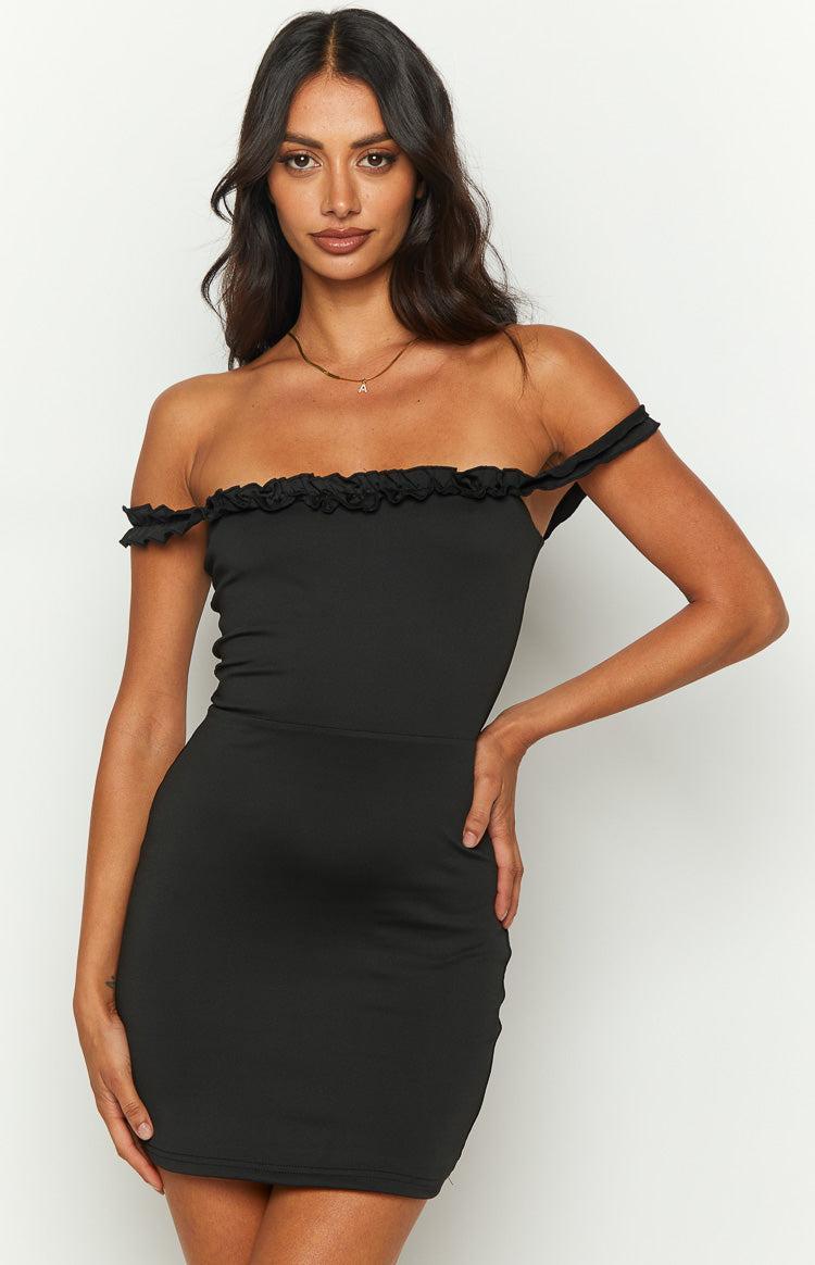 Chloanna Black Ruffle Mini Dress Product Image