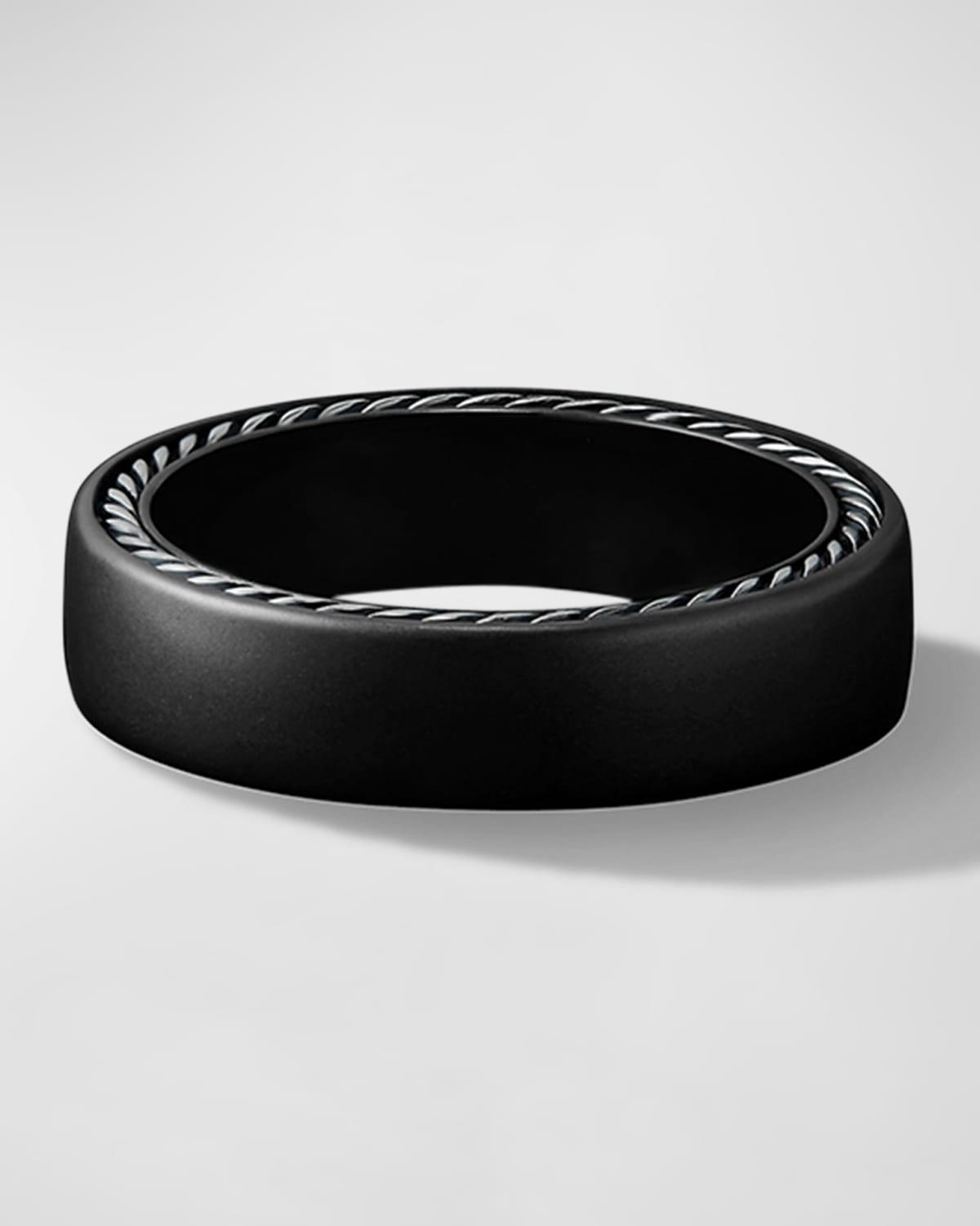 Mens Streamline Band Ring with Black Titanium Product Image