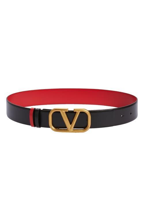 Valentino Garavani VLOGO Buckle Reversible Leather Belt Product Image