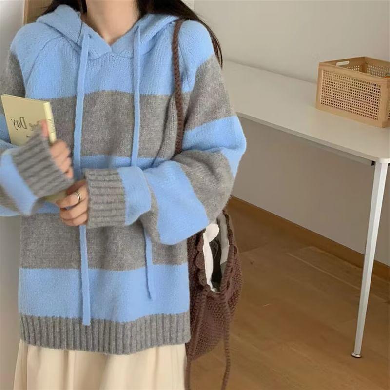 Striped Hood Sweater Product Image