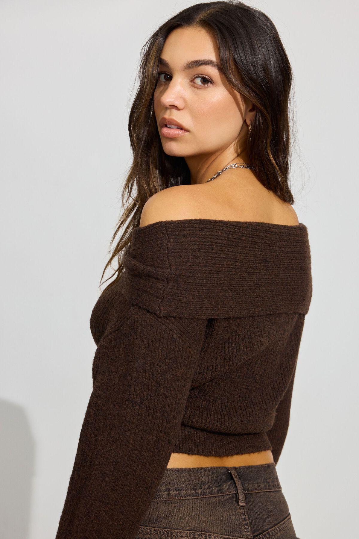 Cozy Loose Off Shoulder Sweater Product Image