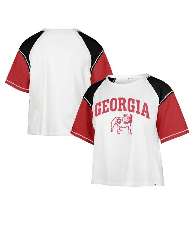 Womens 47 Brand White Distressed Georgia Bulldogs Serenity Gia Cropped T-shirt Product Image