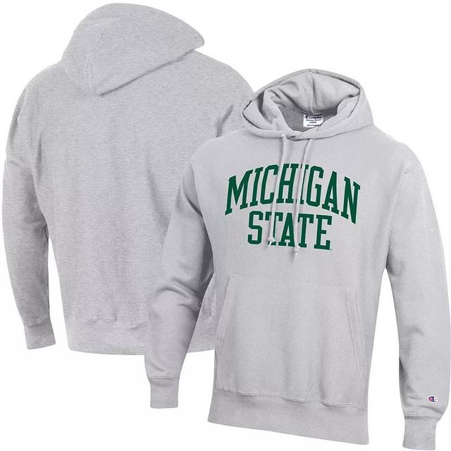 Mens Champion Heathered Gray Michigan State Spartans Team Arch Reverse Weave Pullover Hoodie Product Image